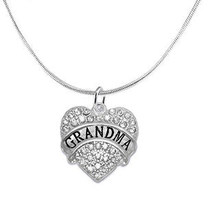 Grandma Crystal Heart Necklace, ©2015 Safe - Hypoallergenic, Nickel, Lead & Cadmium Free!