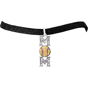 A Great Gift "Softball Genuine Crystal Softball Mom Charm" Bracelet ©2009 Adjustable, Nickel Free
