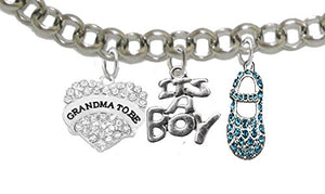 Grandma to Be, "It’s A Boy", Adjustable Bracelet, Hypoallergenic, Safe - Nickel & Lead Free
