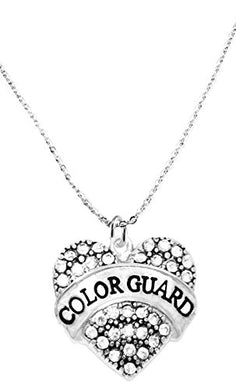 Color Guard Crystal Heart Necklace, Safe - Hypoallergenic, Nickel, Lead & Cadmium Free!
