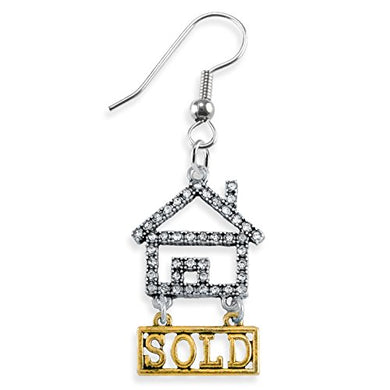 Real Estate Sold Crystal Earring, Safe - Nickel, Lead & Cadmium Free!