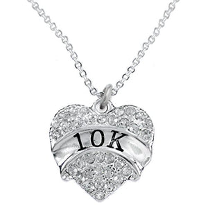 10 K Running Crystal Heart Necklace- Hypoallergenic Nickel, and Lead Free!