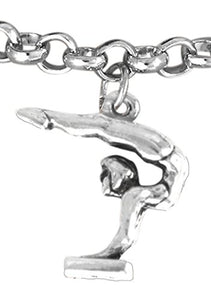 Gymnastic" On the Balance Beam" Charm Bracelet Adjustable, ©2007 Safe, Nickel & Lead Free!