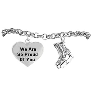 Ice Skates, We Are So Proud of You" Hypoallergenic Adjustable Bracelet