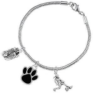 The Perfect Gift "Soccer Jewelry" Black Paw ©2015 Hypoallergenic Safe - Nickel & Lead Free
