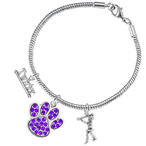 The Perfect Gift "Majorette Jewelry" Purple Crystal Paw ©2015 Hypoallergenic Safe - Nickel Free