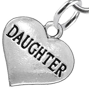 Daughter Heart Charm Fishhook Earrings ©2016 Hypoallergenic, Safe - Nickel, Lead & Cadmium Free!