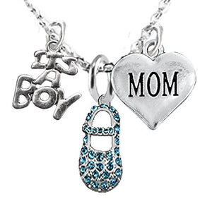 Mom, "It’s A Boy", Adjustable Necklace, Hypoallergenic, Safe - Nickel & Lead Free