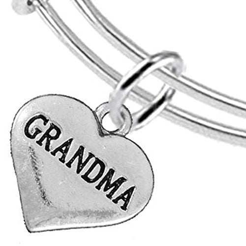 Grandma Heart Charm Bracelet ©2016 Hypoallergenic, Adjustable, Safe, Nickel, Lead & Cadmium Free!