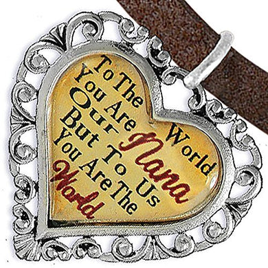 Nana Heart Charm Bracelet ©2016 Hypoallergenic, Adjustable, Safe, Nickel, Lead & Cadmium Free!