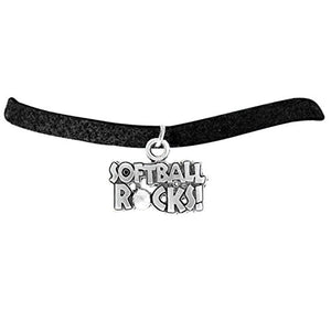 The Perfect Gift "Softball Rocks" Adjustable Bracelet ©2010 Safe - Nickel & Lead Free