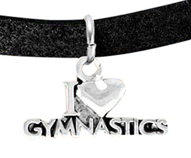 I Love Gymnastics Charm Bracelet, Adjustable, Hypoallergenic, Nickel, Lead & Cadmium Free!
