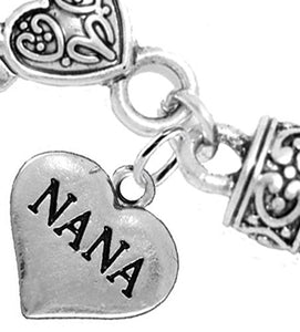 Nana Heart Charm Bracelet ©2016 Hypoallergenic, Safe, Nickel, Lead & Cadmium Free!