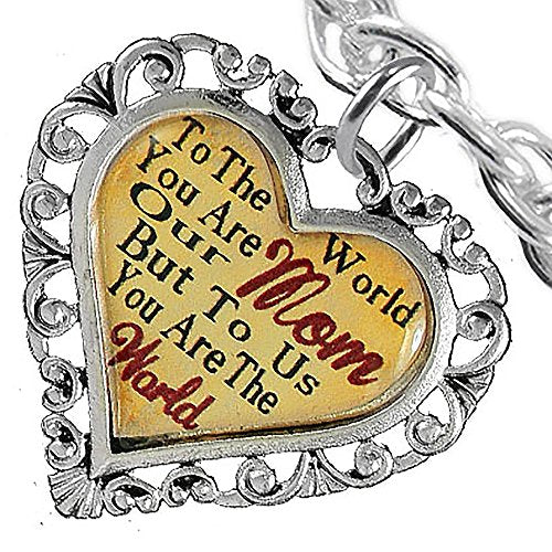 Mom Heart Charm Bracelet ©2016 Hypoallergenic, Safe, Nickel, Lead & Cadmium Free!