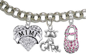 Mimi, "It’s A Girl", Adjustable Bracelet, Hypoallergenic, Safe - Nickel & Lead Free