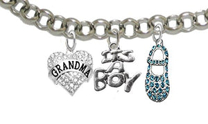 Grandma, "It’s A Boy", Adjustable Bracelet, Hypoallergenic, Safe - Nickel & Lead Free