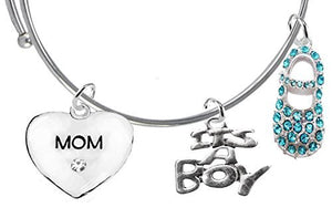 Baby Shower Gifts, "Mom", "It’s A Boy", Adjustable Bracelet, Safe - Nickel & Lead Free