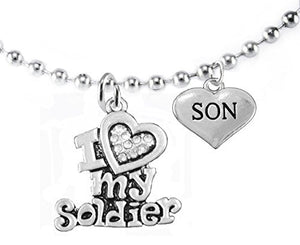 Army "Son", Children's Adjustable Necklace, Hypoallergenic, Safe - Nickel & Lead Free