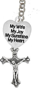 My Wife, My Joy, My Sunshine, My Heart, And A Crucifix, on Holy Trinity Necklace
