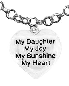 Message Jewelry, My "Daughter", My Joy, My Sunshine, My Heart, Adjustable Necklace - Safe