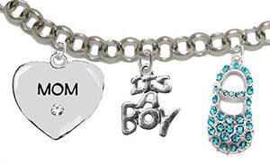 Baby Shower Gifts, Mom to Be, "It’s A Boy", Bracelet, Hypoallergenic, Safe - Nickel & Lead Free