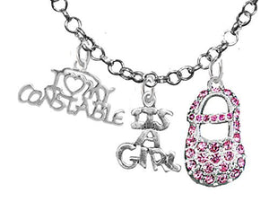 Constable's Wife's, "It’s A Girl", Necklace, Hypoallergenic, Safe - Nickel & Lead Free
