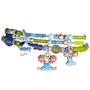 Children's "Cheer" Charm Bracelets (3 Bracelets Tied with Ribbon in Package), Green - Safe