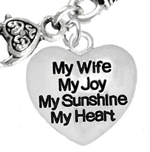 Message Jewelry, Message Jewelry, My Wife, My Joy, My Sunshine, My Heart, Adjustable Necklace