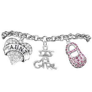 Aunt, "It’s A Girl", Adjustable Bracelet, Hypoallergenic, Safe - Nickel & Lead Free