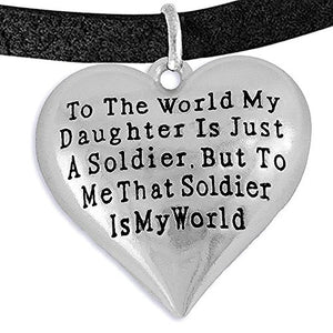Army Enlisted "Daughter", My "Daughter", She Is My World Bracelet, Adjustable - Nickel & Lead Free