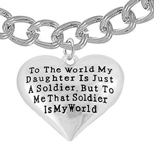 Army Enlisted "Daughter", My Daughter Is My World, Hypoallergenic, Safe - Nickel & Lead Free
