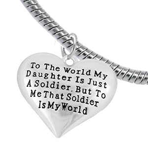 Army Enlisted "Daughter", My Daughter Is My World, Hypoallergenic, Safe - Nickel & Lead Free
