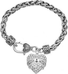 Navy Mom, Necklace, Earring, and Bracelet Set, Hypoallergenic, Safe-Nickel, Lead, and Cadmium Free.