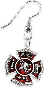 Firefighter's Wife's Necklace, Earring, Bracelet Set, Hypoallergenic Safe-Nickel, Lead, Cadmium Free