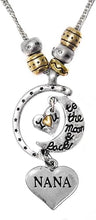 Cardinali Jewelry Nana I Love You to The Moon and Back, Adjustable Necklace Set, Hypoallergenic, Will NOT Irritate Anyone with Sensitive Skin, Safe, Nickel, Lead, & Cadmium Free.
