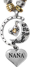 Cardinali Jewelry Nana I Love You to The Moon and Back, Adjustable Necklace Set, Hypoallergenic, Will NOT Irritate Anyone with Sensitive Skin, Safe, Nickel, Lead, & Cadmium Free.
