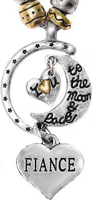 Fiance, I Love You to The Moon and Back, Adjustable,Hypoallergenic, Safe, Nickel, Lead, and Cadmium Free