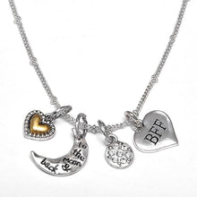 BFF I Love You to The Moon and Back, Adjustable Necklace Set, Hypoallergenic, Will NOT Irritate Anyone with Sensitive Skin, Safe, Nickel, Lead, & Cadmium Free.