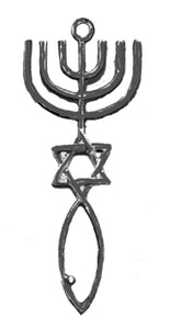 Messianic Silvertone, Seal Of Jerusalem Charm. Hypoallergenic-Safe, No Nickel, Lead, Or Cadmium In The Metal. Comes With Jump Ring Attached. Charm Size 7/8 X 1 1/4 Inch. Handmade In The USA By Veterans ©2022
