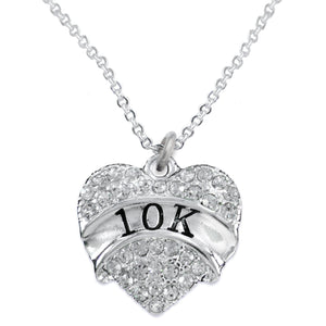 13.1 Running Crystal Heart Necklace. What A Great Gift For Yourself Or Someone Special. Gift Ready Comes In A Black Velvet Bag. Hypoallergenic-Safe, No Nickel, Lead, Or Cadmium In The Metal. Handmade In The USA By Veterans.