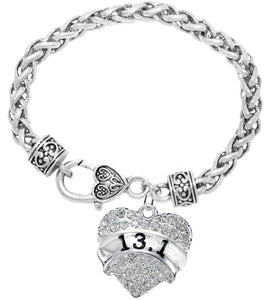 13.1 Running Crystal Heart Bracelet - Hypoallergenic Nickel, and Lead Free!