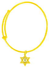 Messianic, Christian, Jewish Antique 14KT Goldtone Star Of David And Austrian Cut Crystal Cross On A Adjustable Goldtone Miracle Wire Bracelet, Will Fit Everyone, Gift Ready, Comes In A Black Velvet Bag. Hypoallergenic-Safe