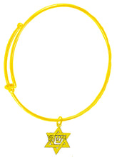 Messianic, Christian, Jewish, 14KT Goldtone Star Of David With Yeshua (Jesus In Hebrew, Who Was Named By A Angel Of God) 14KT Goldtone Yeshua, Over The Star Of David, On A Adjustable 14KT Goldtone Miracle Wire Bracelet, Will Fit Everyone