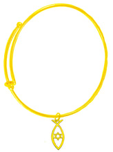 Messianic, Christian, 14KT Goldtone Christian Fish With A Star Of David Inside On A Adjustable 14KT Goldtone Miracle Wire Bracelet, Will Fit Everyone, Gift Ready, Comes In A Black Velvet Bag.
