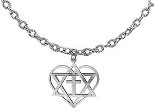Messianic, Christain, Yeshua (Jesus) In My Heart Adjustable Silvertone Cable Chain Necklace. Hypoallergenic-Safe, No Nickel, Lead, Or Cadmium In The Metal. Great Gift For Friend Or Family ©2024