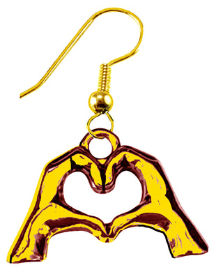 Birthday Gift, I Love You, Your Fingers And Hands Make A Heart And Say It All, I Love You, Earrings, A Wonderful Gift For Yourself, Or Someone Special. Gift Ready Comes In A Black Velvet Bag