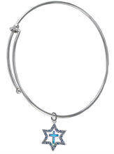 Messianic Silvertone Star Of David With Flecks Of Turquoise In The Antique Star, With A Turquoise Cross On A Adjustable Miracle Wire Bracelet. It Will Fit Everyone.What A Great Gift For Yourself Or Someone Special. Comes In A Small Black Velvet Bag