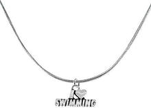 I Love Swimming Necklace Adjustable Hypoallergenic, Safe-Nickel, Lead & Cadmium Free!