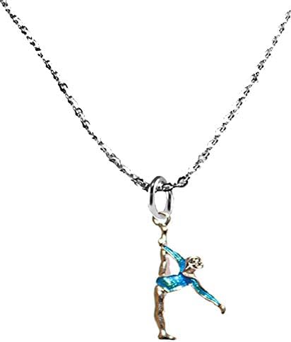 Gymnastics, Beginning Acrobat Pose, Adjustable 8-12 Inch Cable Chain Necklace, Gift Ready Comes In A Black Velvet Bag. Nickel, Lead, And Cadmium Free, Hypoallergenic-Safe