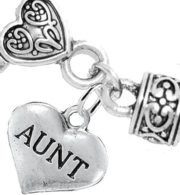 Aunt Charm Bracelet, Hypoallergenic, Will NOT Irritate Anyone with Sensitive Skin, Safe, Nickel, Lead & Cadmium Free.